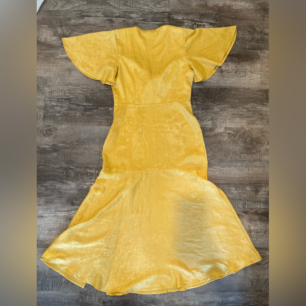 ASOS Yellow Ruffled Tiered Sundress with Flutter Sleeves - Picture 8 of 10